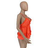Ruffles V Neck Backless Slim Fit Camisole Sweet Tops GLS-10102