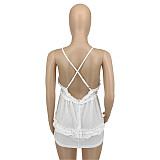 Ruffles V Neck Backless Slim Fit Camisole Sweet Tops GLS-10102