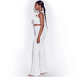 Sleeveless Bustiers Crop Top And Long Bell-Bottoms Set BN-830