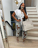 Mid Waist Hole Loose Hip Hop Jogging Sweatpants ZAND-31208