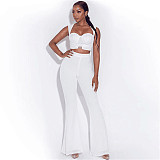 Sleeveless Bustiers Crop Top And Long Bell-Bottoms Set BN-830