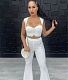 Sleeveless Bustiers Crop Top And Long Bell-Bottoms Set BN-830