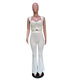 Sleeveless Bustiers Crop Top And Long Bell-Bottoms Set BN-830