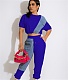 Denim Patchwork Crop Top T-Shirt Jogger Pants Outfits MEM-88435