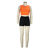 Sportswear Tank Crop Top Biker Shorts Tracksuit JLY-19343
