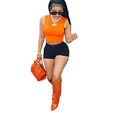 Sportswear Tank Crop Top Biker Shorts Tracksuit JLY-19343