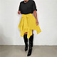 Solid Color Irregular High Waist Knee Length Skirts CH-8223