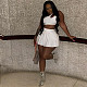 Sleeveless Crop Top Pleated Skirt Two Piece Set MEI-9255