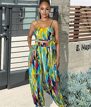 Tie Dye Street Crop Top and Loose Pants 2 Piece Set MUX-6093