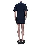 Hip Hop Short Sleeve Print Hole Loose Fitting T Shirt MDF-5313