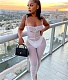 Mesh See-Through Sling Pleated Jumpsuit with Panties DD-88162