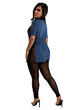 Cleavage with Tassel Side Split Y2k Short Sleeve T Shirt WSM-5312