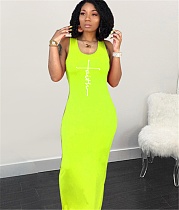 U Neck Sleeveless  Bodycon Elegant Maxi Dresses YS-804