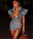 Sleeveless Short Top with Split Skirt Denim Suit ZS-0468
