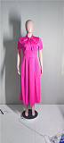 Elegant Short Sleeve Bow Tie A Line Maxi Dresses MK-3089