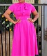 Elegant Short Sleeve Bow Tie A Line Maxi Dresses MK-3089