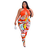 Cross Halter Lace Up Crop Top Leggings 2 Piece Set ASL-7079