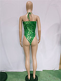 Halter Hollow Out Bodysuits+Drawstring Skirts Sets BN-9327