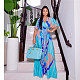 V Neck Print Holiday A-line Short Sleeve Maxi Dresses ZS-0479