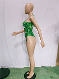 Halter Hollow Out Bodysuits+Drawstring Skirts Sets BN-9327