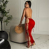 Cut Out Side Lace Up Backless Bodycon Party Dresses WSY-5936
