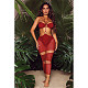 Mesh See Through Halter Strapless Cut Out Beach Dress DD-88168