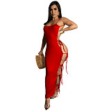 Cut Out Side Lace Up Backless Bodycon Party Dresses WSY-5936