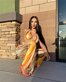 Tie Dye Halter Crop Top and Flared Pants Matching Suit ZAND-31209