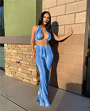 Tie Dye Halter Crop Top and Flared Pants Matching Suit ZAND-31209
