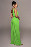 One Shoulder Sleeveless Top Wide Leg Pants Outfits ANDI-1360