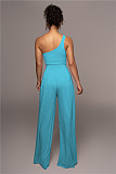One Shoulder Sleeveless Top Wide Leg Pants Outfits ANDI-1360