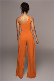 One Shoulder Sleeveless Top Wide Leg Pants Outfits ANDI-1360