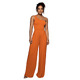 One Shoulder Sleeveless Top Wide Leg Pants Outfits ANDI-1360
