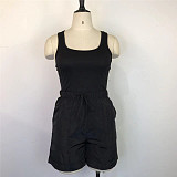 Solid Sleeveless Tank Top and Shorts Classic Tracksuit WDS-220508