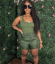 Solid Sleeveless Tank Top and Shorts Classic Tracksuit WDS-220508