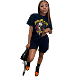 Skull Printed Hip Hop Street Short Sleeve T Shirt GLS-8137