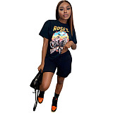 Skull Printed Hip Hop Street Short Sleeve T Shirt GLS-8137