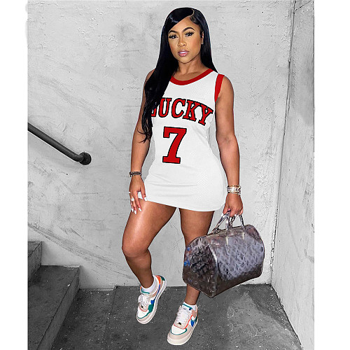 Sporty Sleeveless Jersey Basketball Dresses IV-8313