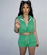 Sleeveless Hooded Pullover Crop Top+Shorts Tracksuit YS-814