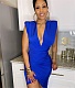 Sleeveless V-Neck Pleated Ruched Bodycon Pencil Dress BGN-246
