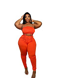 Spaghetti Strap Ruched Drawstring Crop Top Leggings Set ZAND-31211