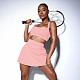 Workout Tank Crop Top Tennis Skirt Two Piece Set MEI-9262
