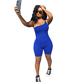 Knitted One Shoulder Sleeveless Fitness Rompers MEM-8349