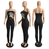 Strapless Bodycon Pleated One Piece Jumpsuit CN-01373