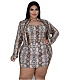 Snakeskin Print Plus Size Skirt 2 Piece Set NNWY-7407