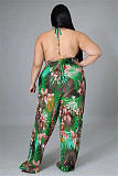 Halter Bra Crop Tops And Wide Leg Pants Suits CY-1046