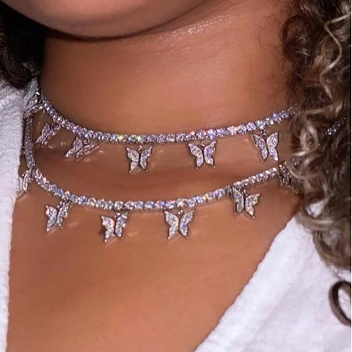 Butterflies Pendant Chain Necklace