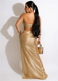 Bronzing Outfits High Split Maxi Skirts 3 Piece Bikini Sets ORY-5229