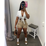 Casual Sports Pocket Straight Overalls Shorts CN-0187