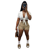 Casual Sports Pocket Straight Overalls Shorts CN-0187